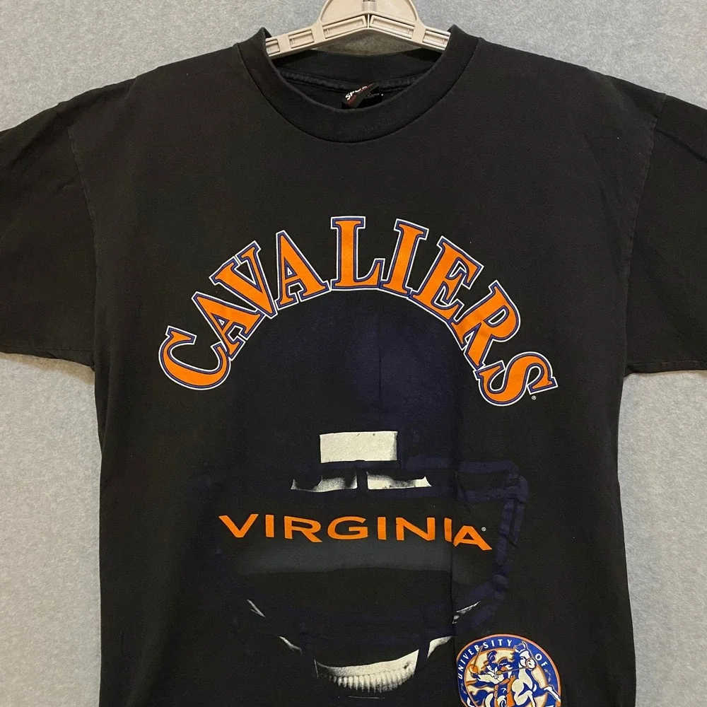 Virginia Cavaliers Adult L Football Shirt 100% Cotton Made in USA Hoos Vintage